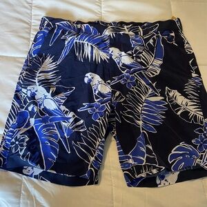 Polo Ralph Lauren Golf Shorts, navy, parrot, polo crest, men’s 36, floral blue